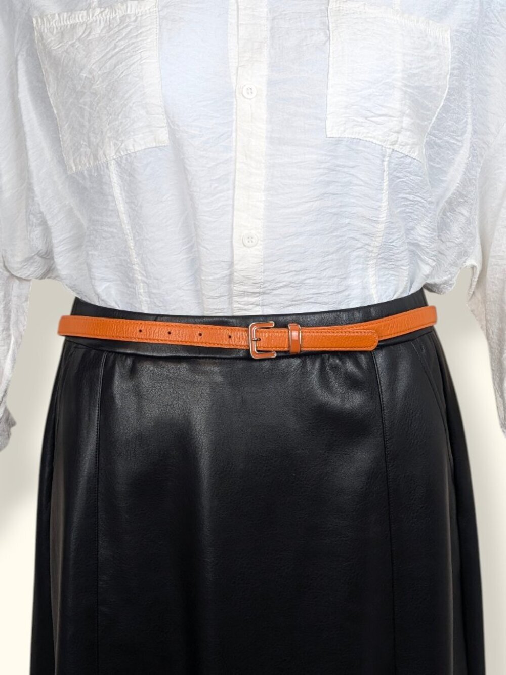 Talbots Thin Orange Enamel Fashion Belt